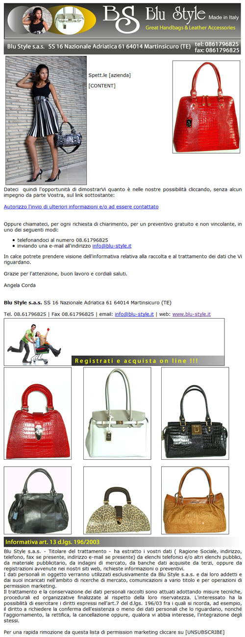 ricerca clienti produttore borse in pelle